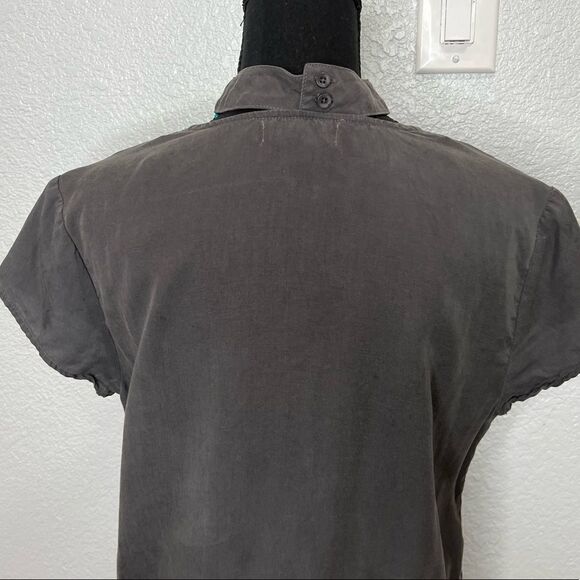 Cloth & Stone Tencel Chocker Surplice Neck Women Gray Top Sz Small - Picture 6 of 12